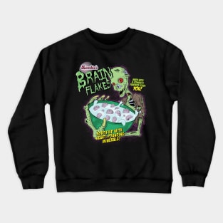 Brain Flakes Zombie Cereal Mashup Funny Design Crewneck Sweatshirt